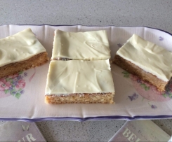 White Choc Macadamia & Coconut Slice 