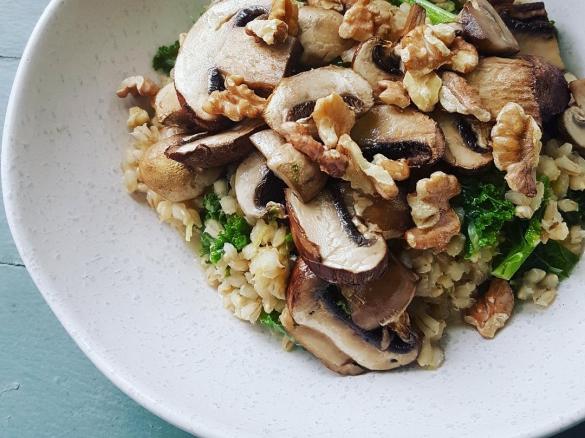 Mushroom, Kale and Barley Pilaf