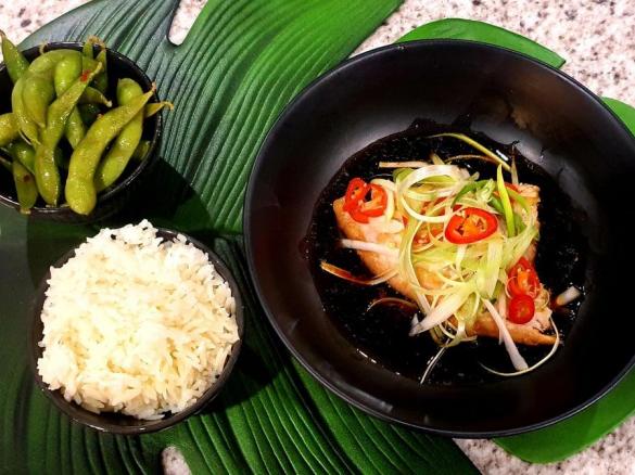 Steamed fish with Ginger and Soy