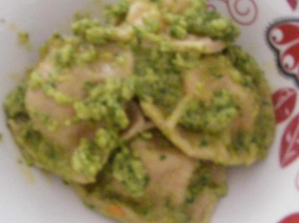 Buckwheat Chicken Tortellini with Basil Pesto