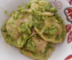 Buckwheat Chicken Tortellini with Basil Pesto