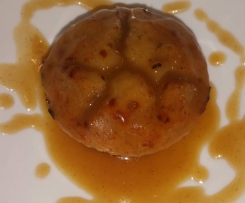 Banana Steamed pudding with salted caramel sauce