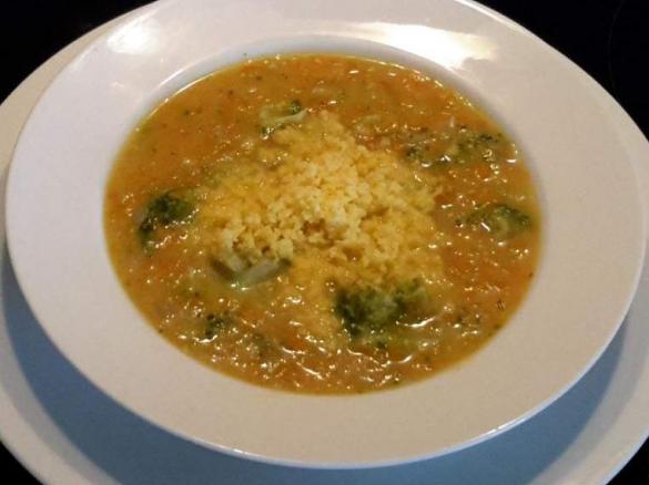 Broccoli and cheese soup (dairy free option in tips) 