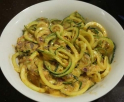 Spicy Capsicum and Feta Zucchetti (spiralised Zucchini "spaghetti")