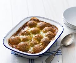 Beef cobbler with polenta dumplings
