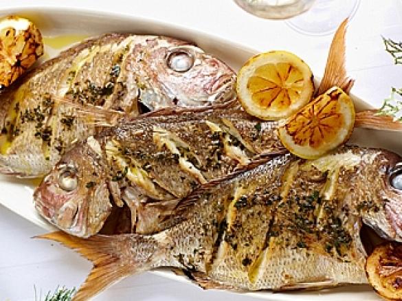 Garlic and Lemon Infused Whole Snapper