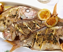 Garlic and Lemon Infused Whole Snapper