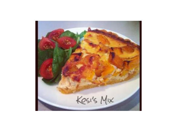 Pumpkin, Feta, Caramelised Onion, Polenta Crust Tart