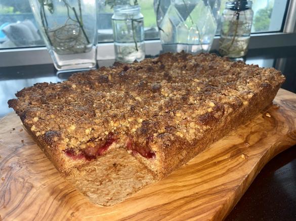 Plum & Walnut Crumble Slice