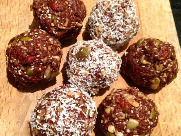 Nut free chocolate protein balls