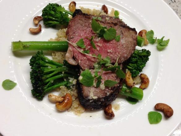 Beef, Broccolini & Quinoa salad