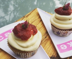 Rhubarb & White Chocolate Cupcakes