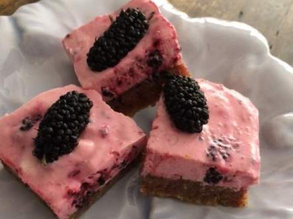 Mulberry Lemon Yoghurt Tart