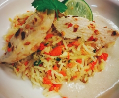 Coconut Lime Chilli Chicken with Veggie Rice