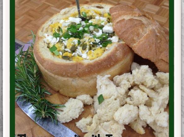 Creamy Pumpkin & Feta Cob Loaf