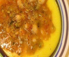 Vegetarian butter bean stew with polenta