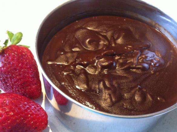 Very Easy Chocolate Fudge Sauce   (Gluten-Free, sugar-free, dairy free, soy-free, vegan, scrumptious!)