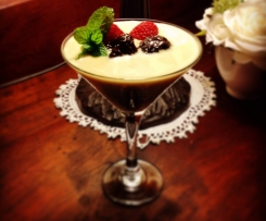 Kylie Simpson's Rice Pudding with Earl Grey soaked Prunes and Brandy Syrup 