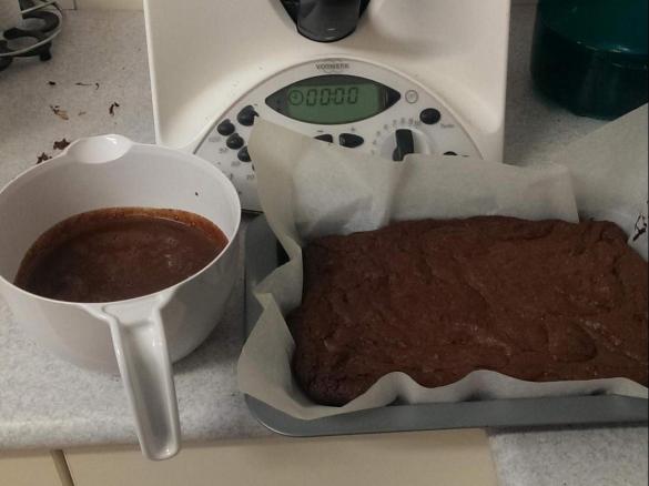 Flourless Chocolate Brownies with Hot Chocolate Sauce