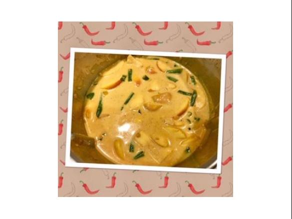 Creamy curried sausages