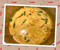 Creamy curried sausages