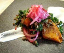 Roast Pumpkin, Kale and Lentil Salad