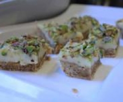 Truly Naughty Caramel Pistachio Slice