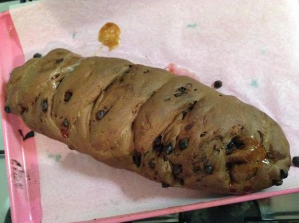 Strawberry and marshmallow filled Chocolate chip bread