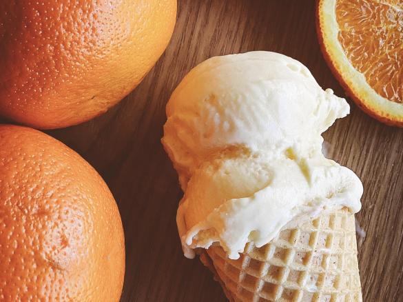 Orange creamy ice cream