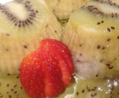 Steamed Kiwi Puddings with Kiwi Glaze