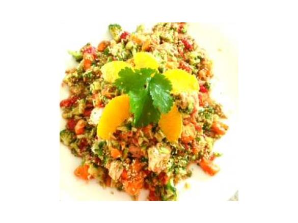 orange,tuna,brocolli asian salad