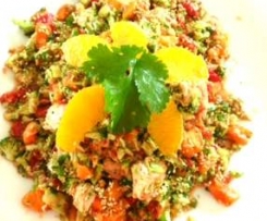 orange,tuna,brocolli asian salad