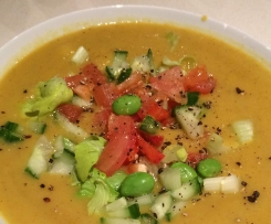 Curried Kumara Soup with Topping