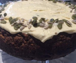 GF, NF, DF, Egg Free Clone of Caribbean Carrot Cake with Healthy Cream Cheese Icing!