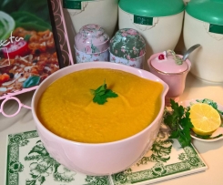 Moroccan sweet potato, carrot and chick pea soup 