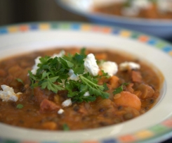 Lentils, Chorizo and Sweet Potato