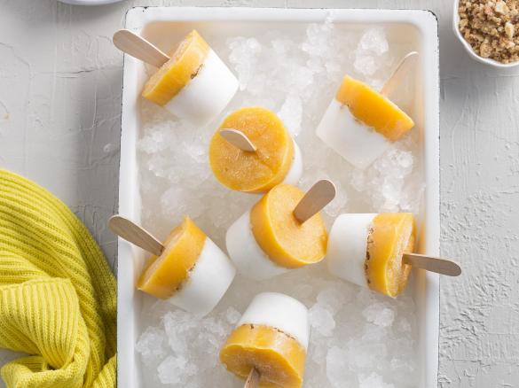 Mango, coconut and lychee icy poles