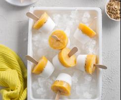 Mango, coconut and lychee icy poles