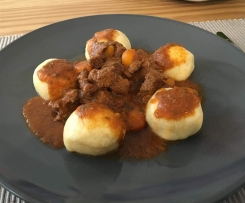 Best Ever Beef Goulash with Buttermilk Dumplings