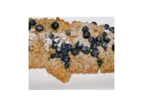 Lemon curd slice with blueberries