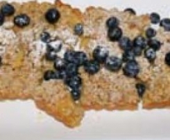 Lemon curd slice with blueberries