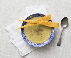 Jerusalem artichoke soup with cheese shards