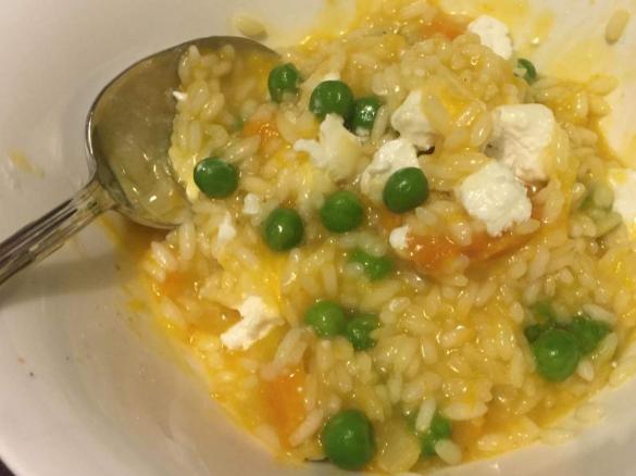 A variation of Michelle Bridge's Pumpkin & Goats Cheese Risotto