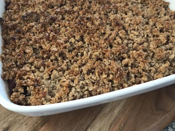 Pear and Raspberry Crumble