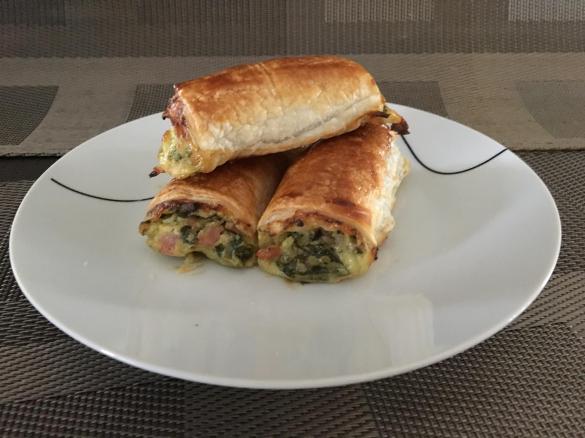Spinach, Bacon and Cheese Sausage Rolls
