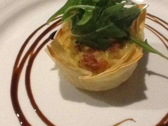 Braised leek and goats cheese tart