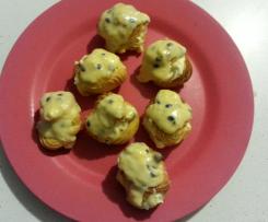 Profiteroles with White Passionfruit Ganache