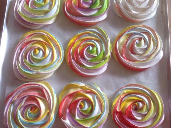 Rainbow Meringue Roses