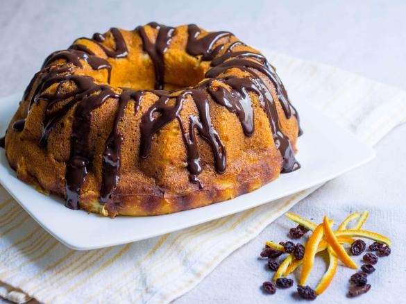 Chocolate and orange marble cake