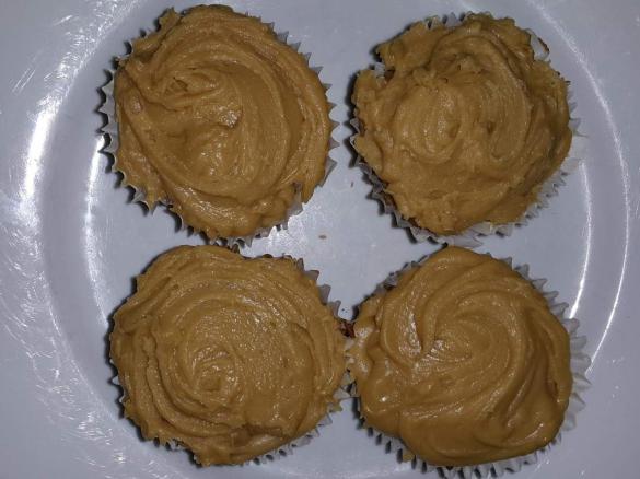 Chestnut Cupcakes with Caramel Filling and Chestnut buttercream icing
